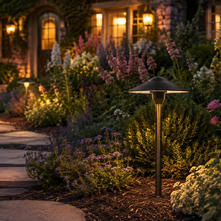 DL03 12V AC/DC Aluminum Low Voltage Landscape Lighting Mushroom Path Light G4 Socket