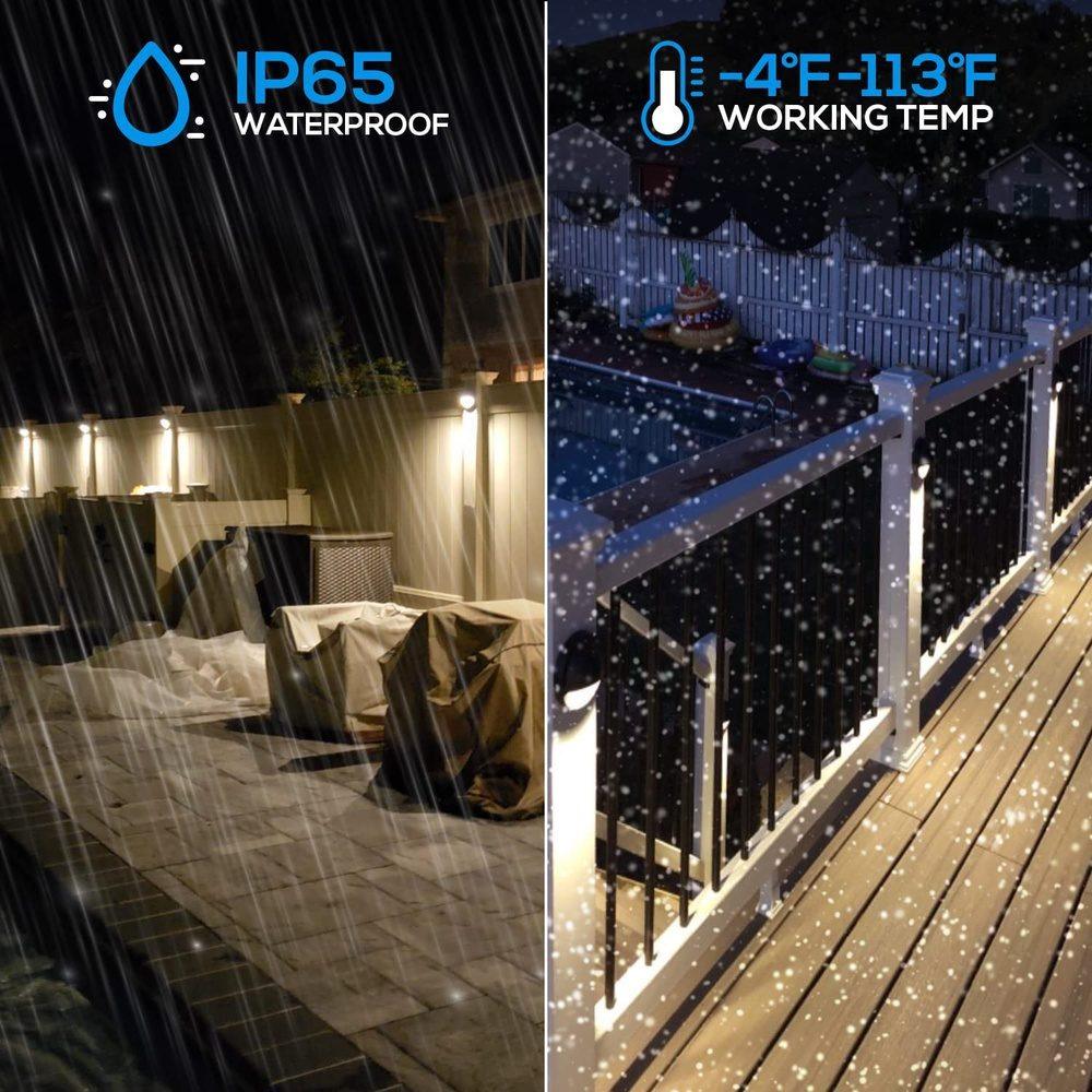 DLA01 12-Pack Black 2.5W Low Voltage 3000K Warm White Integrated LED Outdoor Half Moon Aluminum Deck Lights Package, 12V LED Step Fence Landscape Lights
