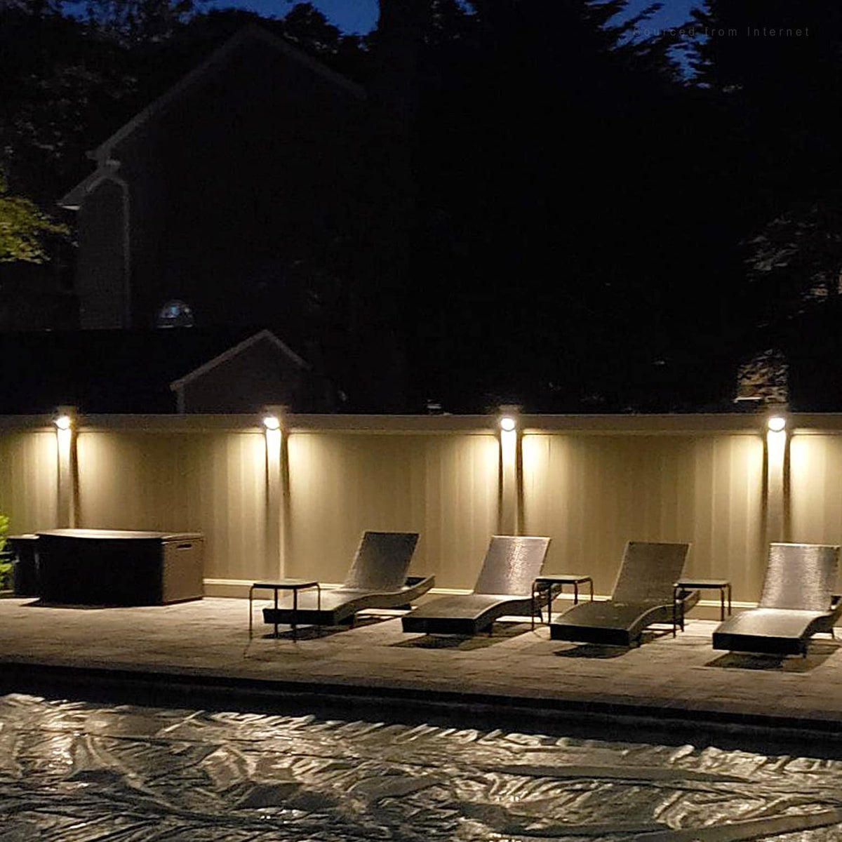 DLA01 6-Pack Black 2.5W Low Voltage 3000K Warm White Integrated  LED Outdoor Half Moon Aluminum Deck Lights Package, 12V LED Step Fence Landscape Lights