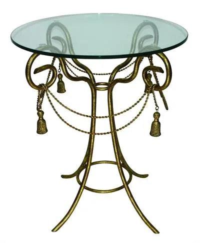 Italian Gold Swag and Tassel Side Table