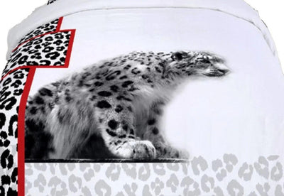 Dolce Mela Safari Themed Luxury Queen Bedding Duvet Cover Set - White Cheetahs