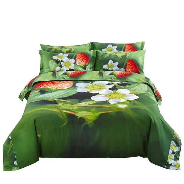 Dolce Mela Fitted Bedding Duvet Cover Set - Nature - Gifts for You 'n Me
