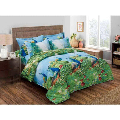 Dolce Mela Pictorial Bedding Duvet Cover Set - Peafowl