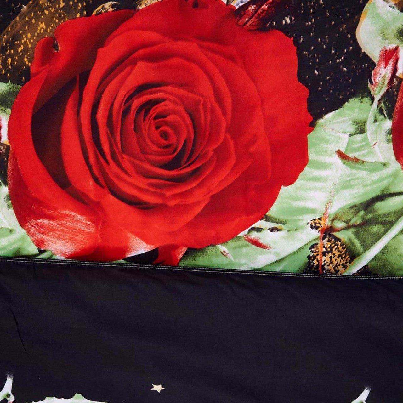 Dolce Mela Floral Bedding Duvet Cover Set - Night Roses