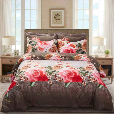 Dolce Mela Floral Bedding Duvet Cover Set - Rose Medley