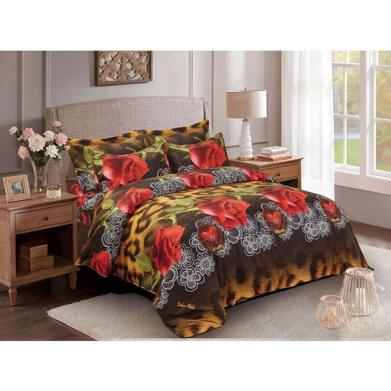 Dolce Mela Floral Bedding Duvet Cover Set - Passion