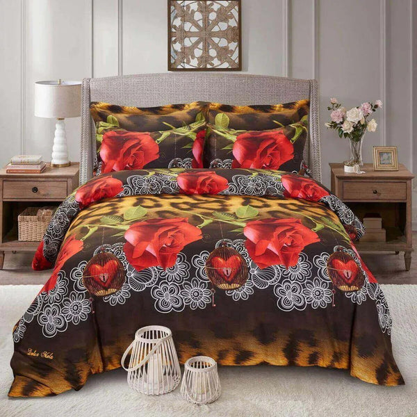 Dolce Mela Floral Bedding Duvet Cover Set - Passion - Gifts for You 'n Me