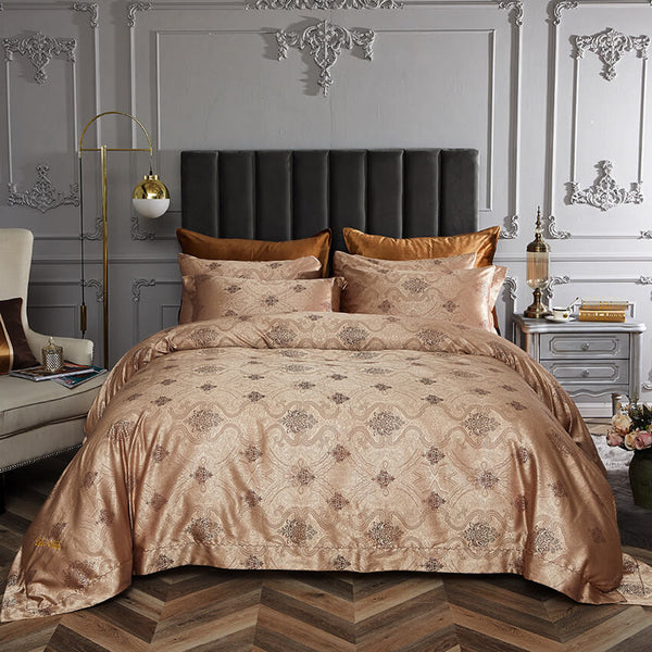 Dolce Mela Queen Size Duvet Cover Set, 6 Piece Luxury Jacquard Bedding - Los Angeles - Gifts for You 'n Me