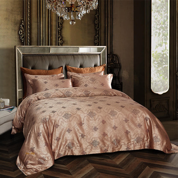 Dolce Mela Queen Size Duvet Cover Set, 6 Piece Luxury Jacquard Bedding - Los Angeles - Gifts for You 'n Me