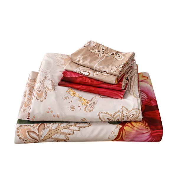 Dolce Mela Queen Size 6 Piece Luxury Floral Bedding Duvet Cover Set - Orchid - Gifts for You 'n Me