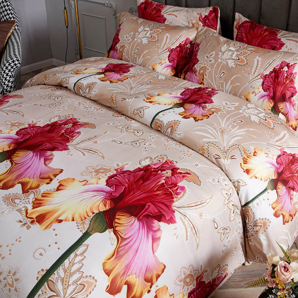 Dolce Mela Queen Size 6 Piece Luxury Floral Bedding Duvet Cover Set - Orchid - Gifts for You 'n Me