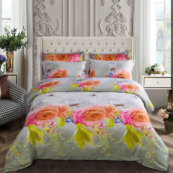 Dolce Mela Duvet Cover Set 6 Piece Luxury Floral Bedding - Innocence - Gifts for You 'n Me