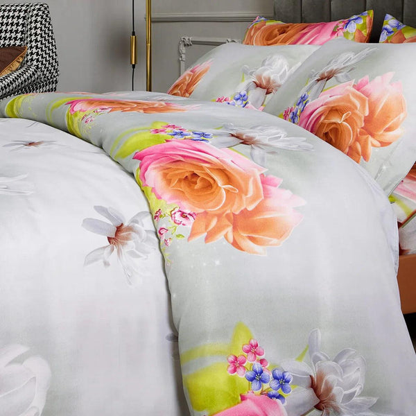 Dolce Mela Duvet Cover Set 6 Piece Luxury Floral Bedding - Innocence - Gifts for You 'n Me