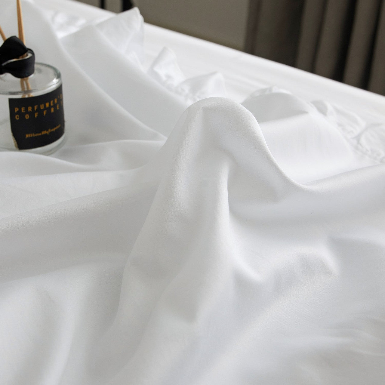 Dolce Mela Ruffle Bedding -  Luxury Duvet Cover Set 100% Cotton - Snow White