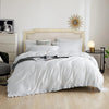 Dolce Mela Ruffle Bedding -  Luxury Duvet Cover Set 100% Cotton - Snow White