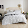 Dolce Mela Ruffle Bedding -  Luxury Duvet Cover Set 100% Cotton - Snow White