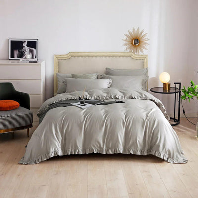 Dolce Mela Ruffle Bedding Luxury Duvet Cover Set  - Alexander