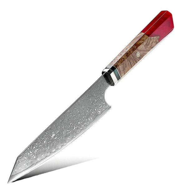 Zenith Chef Knife with Exotic Olive Burl Wood Handle & Sheath - Gifts for You 'n Me