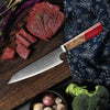 Zenith Chef Knife with Exotic Olive Burl Wood Handle & Sheath