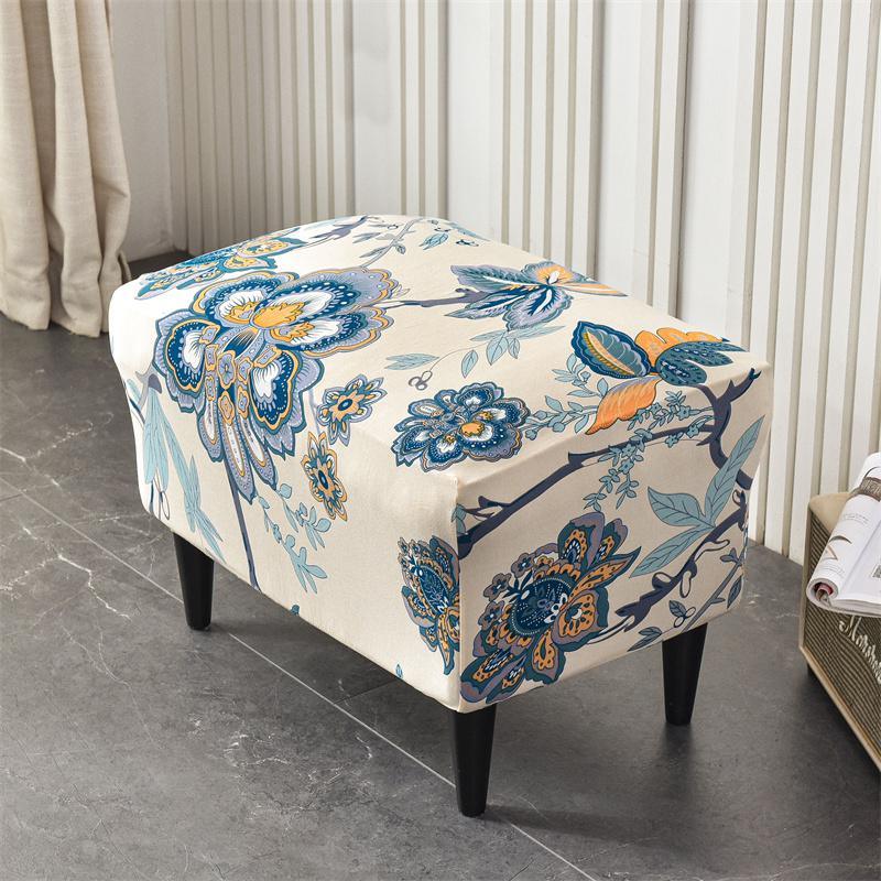 Stretch Spandex Nordic Floral Removable Wing Chair Cover, Relaxing Seat Covers Slipcovers for Armchairs