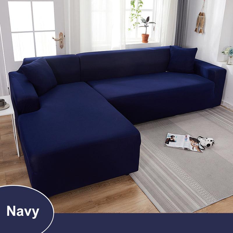 Water Resistant Sofa Cover for Living Room - Elastic Solid L Shaped Corner Sofa Cover - Fits 1/2/3/4 Seater Sofa, Couch, Armchair