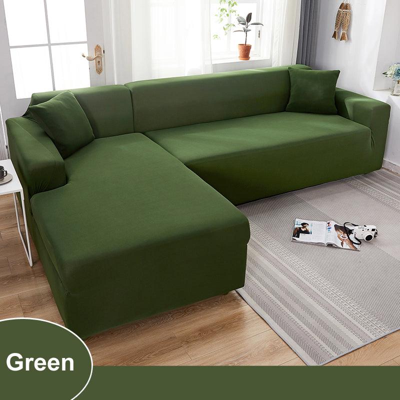 Water Resistant Sofa Cover for Living Room - Elastic Solid L Shaped Corner Sofa Cover - Fits 1/2/3/4 Seater Sofa, Couch, Armchair