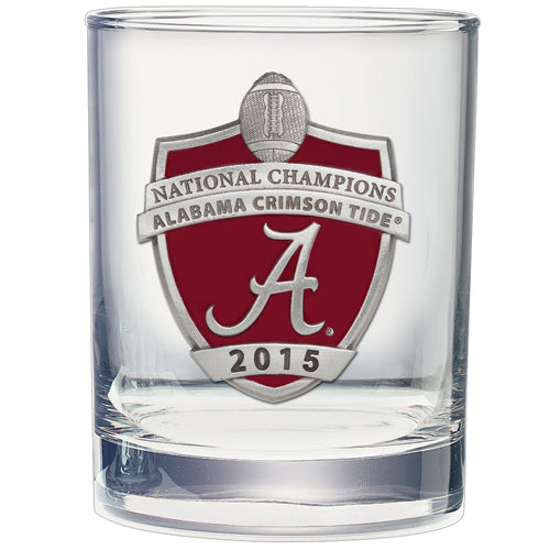 University of Alabama Crimson Tide National Champions 2015 Clear Glass