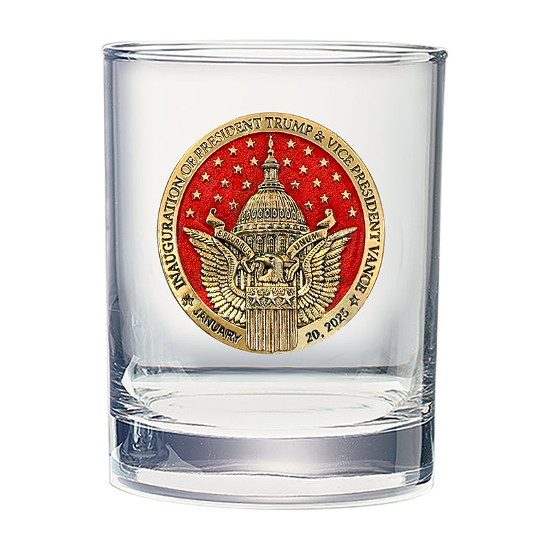 Trump & Vance  Inauguration 2025 Double Old Fashioned Glass 24K Gold Plated Limited Edition