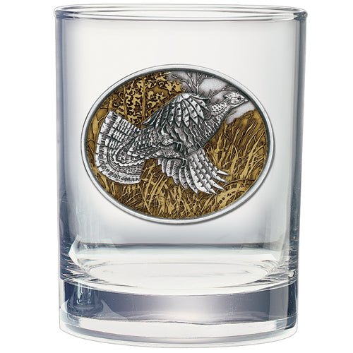 Ruffed Grouse Double Old Fashioned Glass