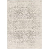 5' x 7' Distressed Oriental Area Rug in Light Grey / Beige