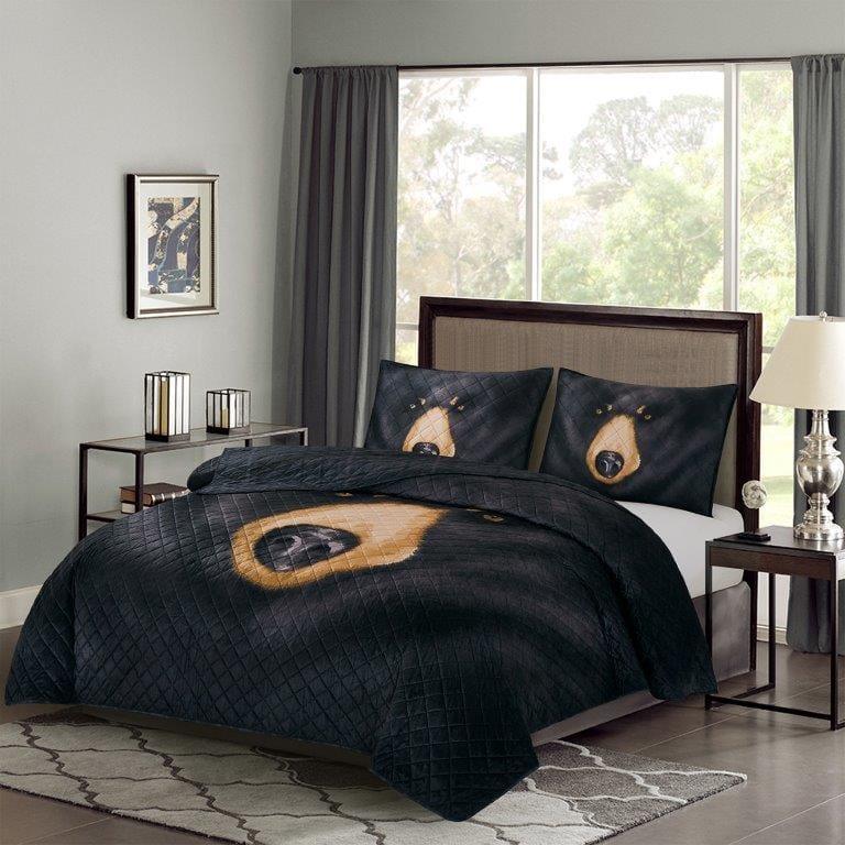 Black Bear Headshot Quilt Set