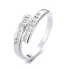 Amy and Annette Sterling Silver Bypass Ring with crystals from Swarovski