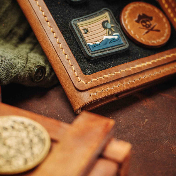 Passport Travel Wallet - Quartermaster v2 | Leather Velcro Organizer | Field Notes Holder Pirate Goods