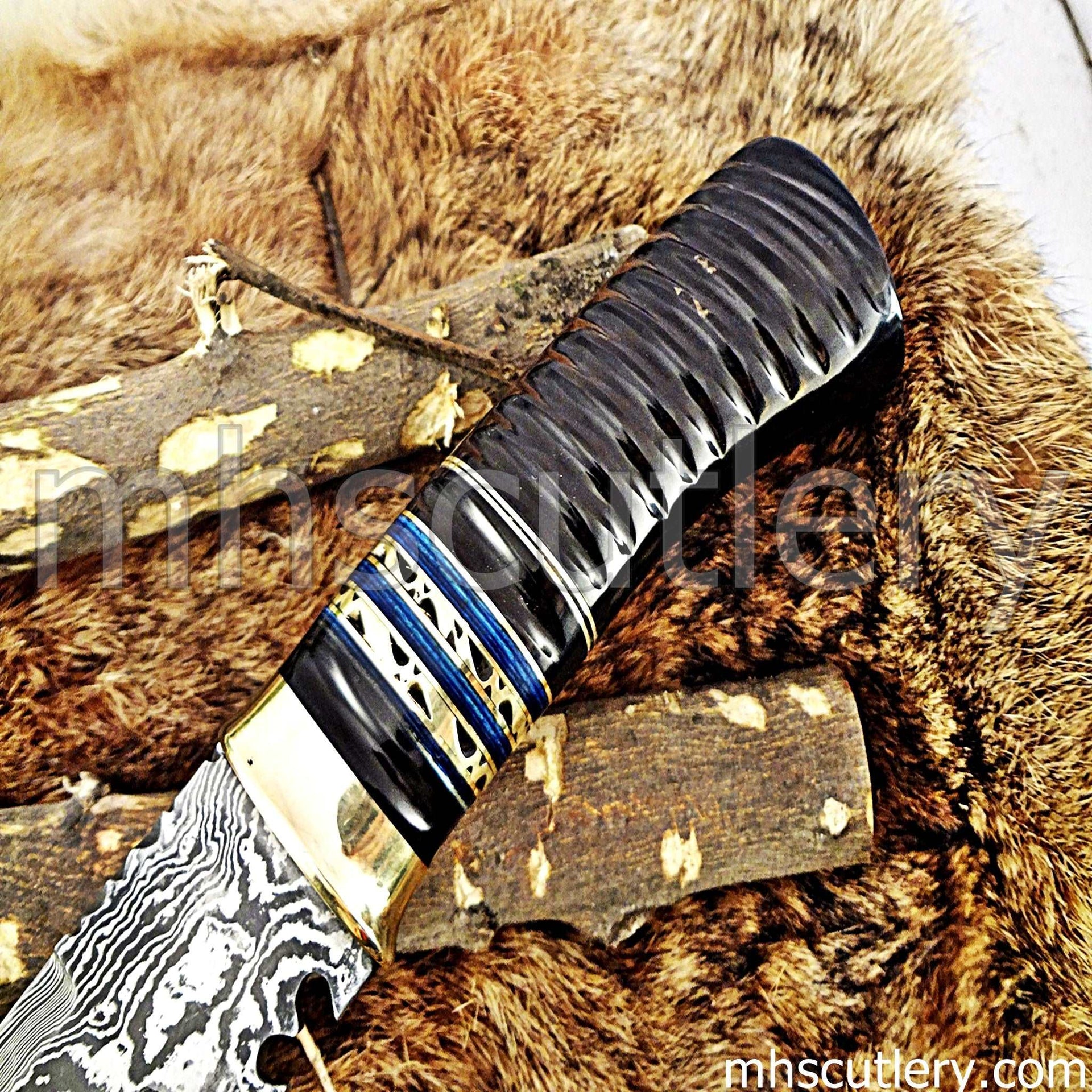 Custom Hand Forged Damascus Steel Hunter Kukri