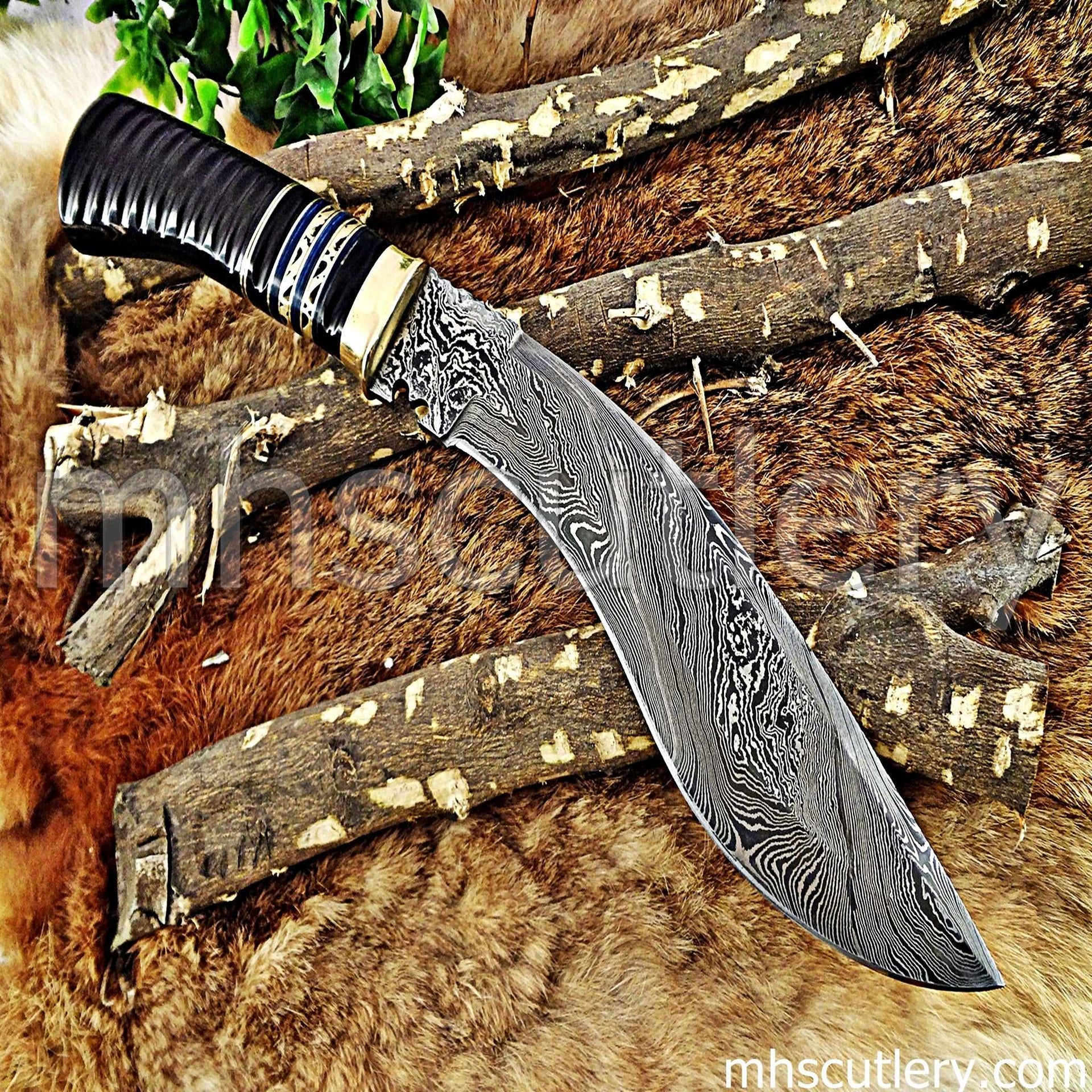 Custom Hand Forged Damascus Steel Hunter Kukri