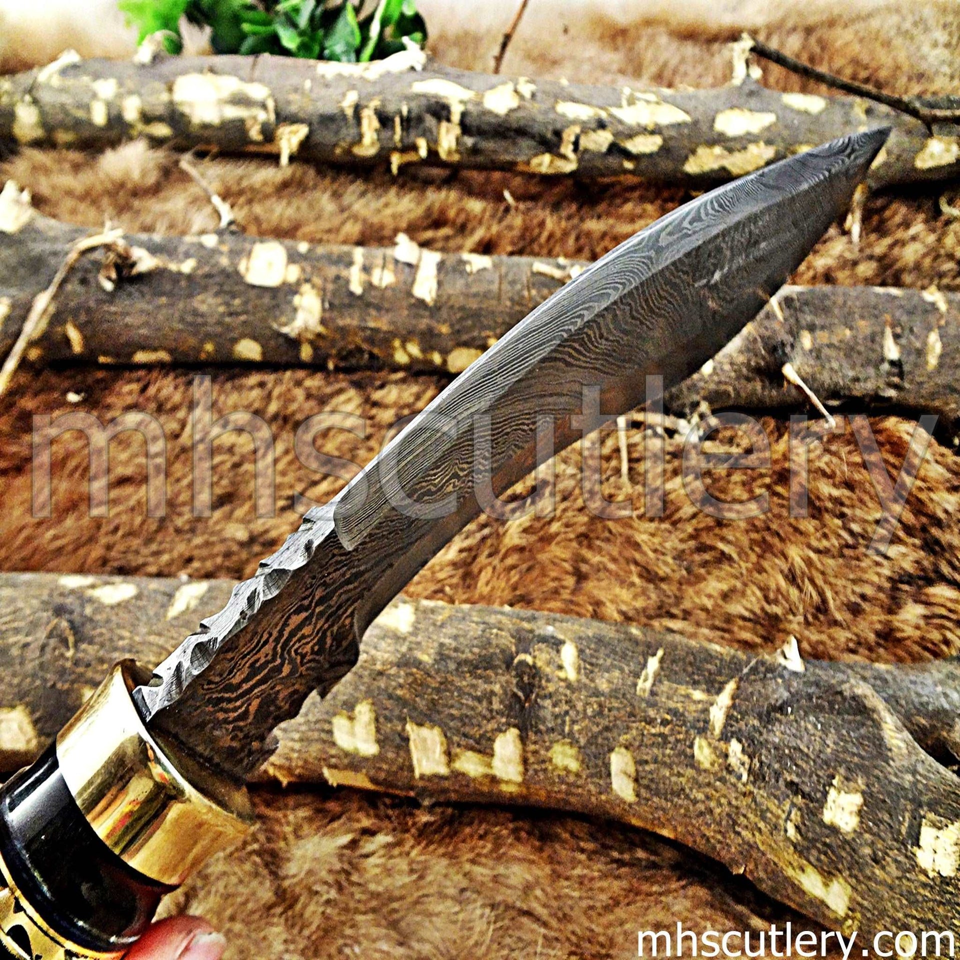 Custom Hand Forged Damascus Steel Hunter Kukri