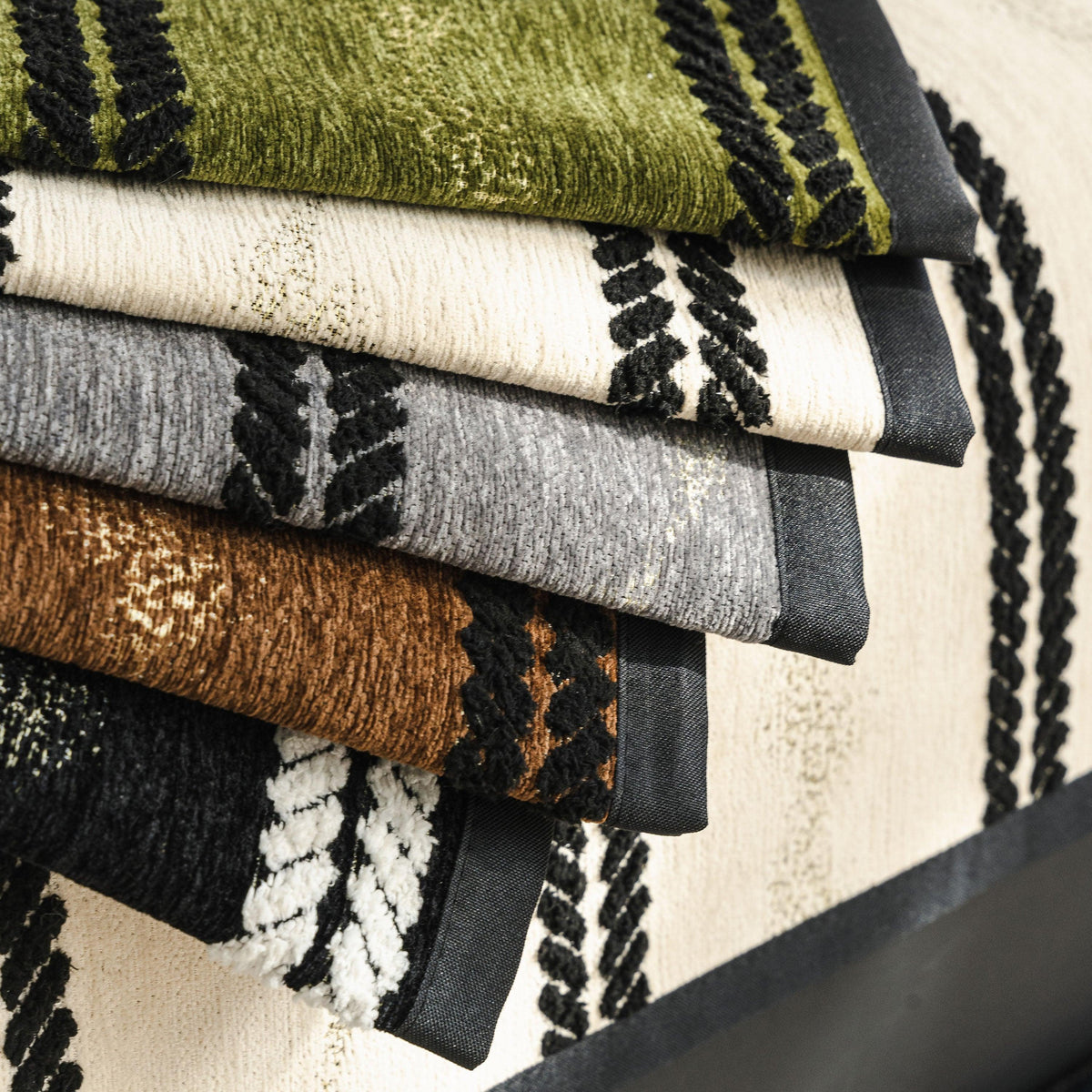 Non-Slip Sofa Cover with Thick Chenille Texture Woven Stripe Couch Protector Throw