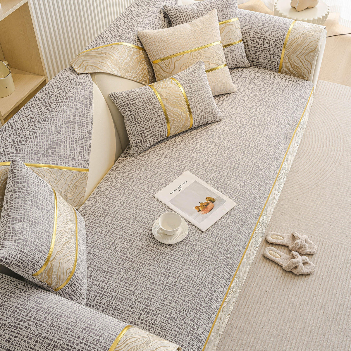Modern Non-Slip Couch Slipcover, Soft, Durable & Washable Furniture Protector