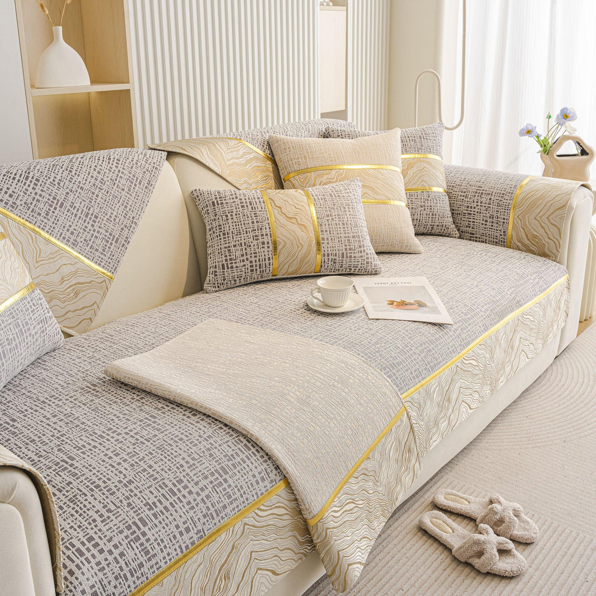 Modern Non-Slip Couch Slipcover, Soft, Durable & Washable Furniture Protector