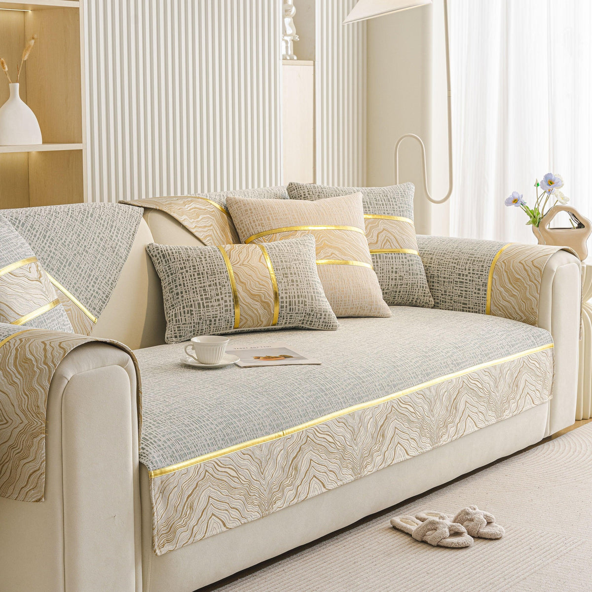 Modern Non-Slip Couch Slipcover, Soft, Durable & Washable Furniture Protector