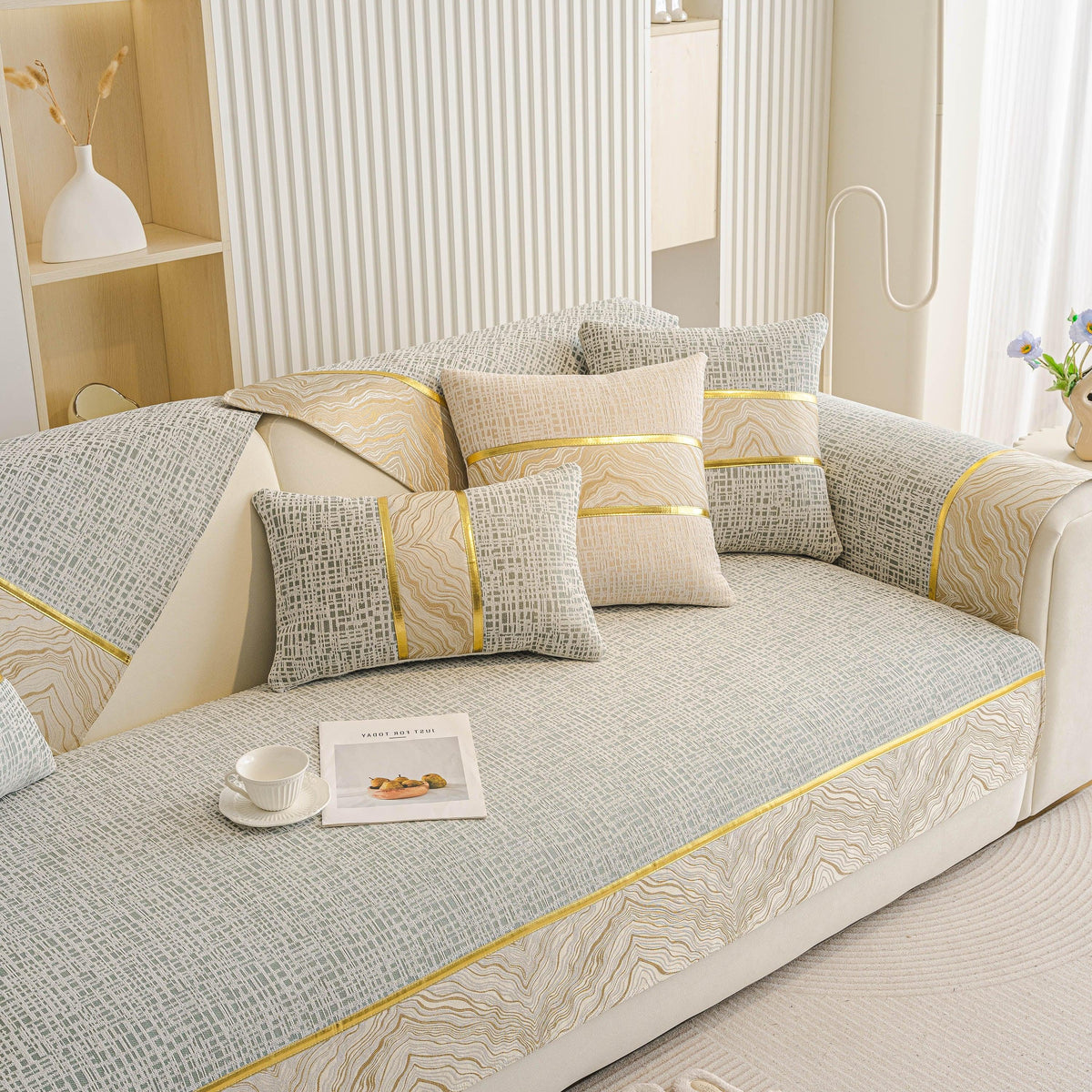 Modern Non-Slip Couch Slipcover, Soft, Durable & Washable Furniture Protector