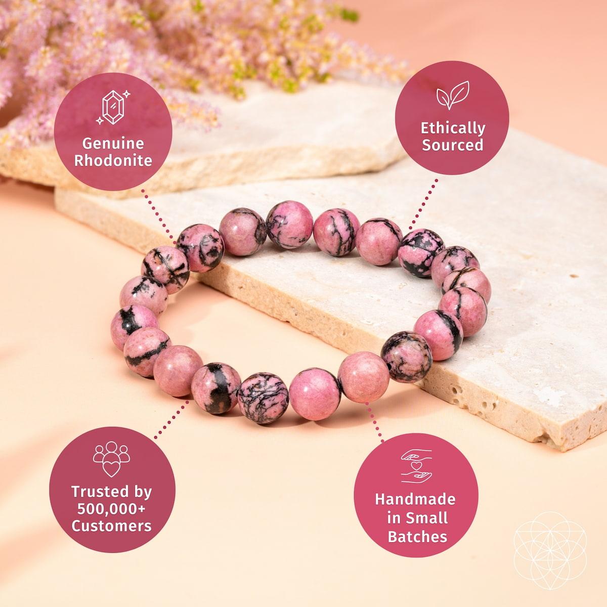 The Love Frequency – Rhodonite Bracelet of Forgiveness