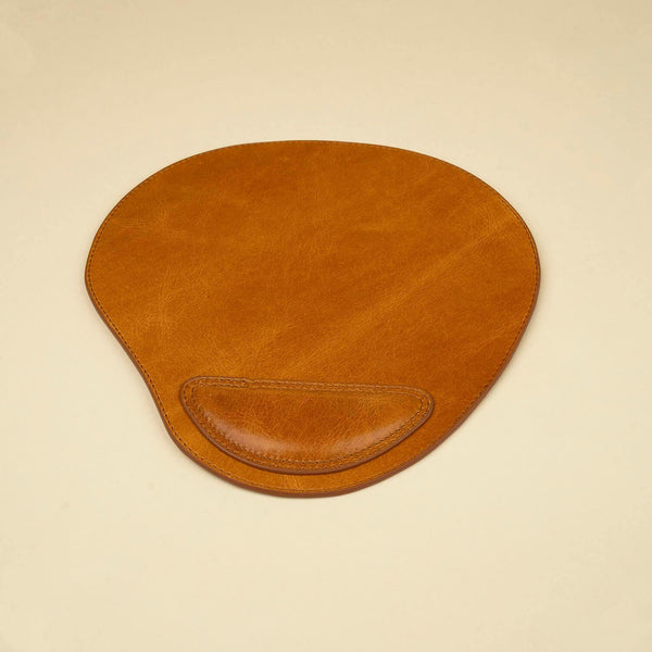 Ergonomic Leather Mouse Pad with Wrist Support - Brown - Portland