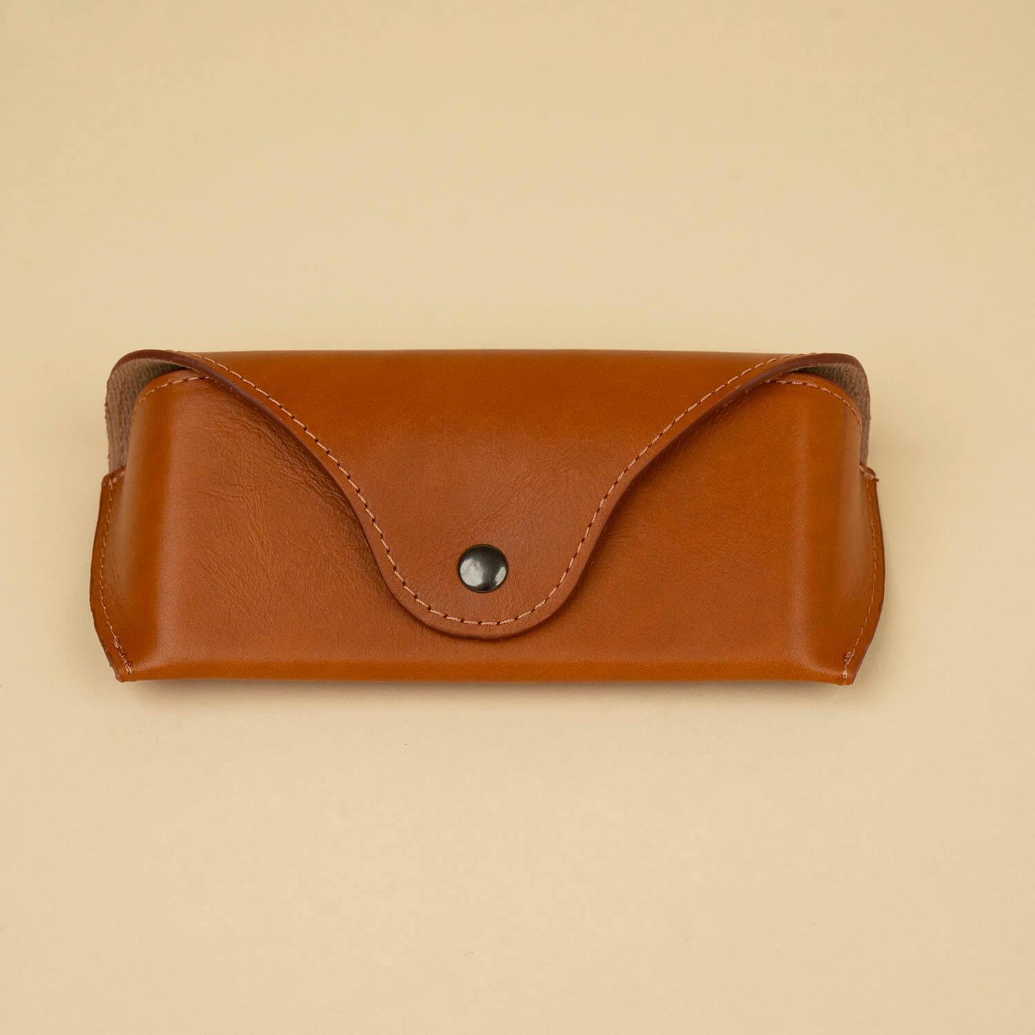 Premium Leather Eyewear Case - Rich Brown - Cambridge