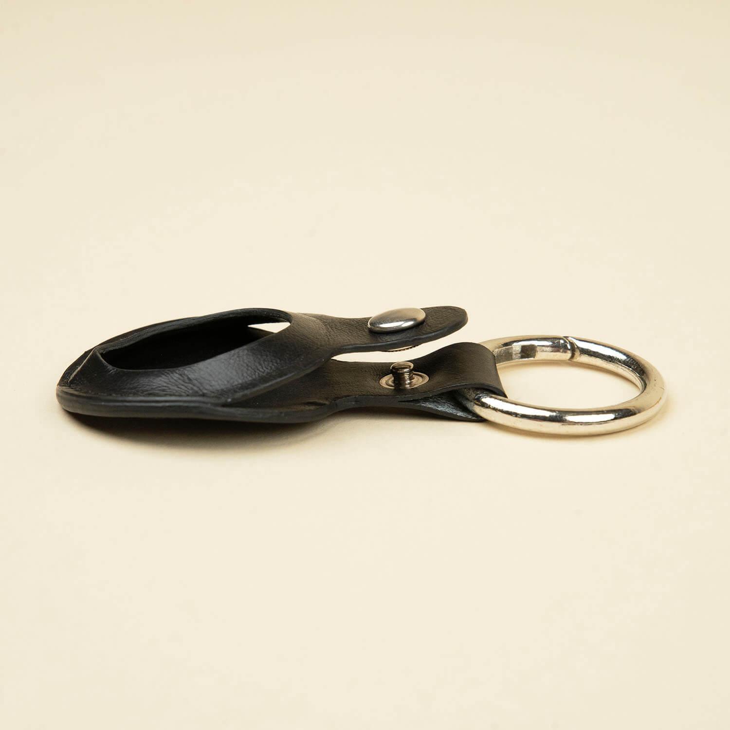 Premium Leather AirTag Holder - Black - Orlando