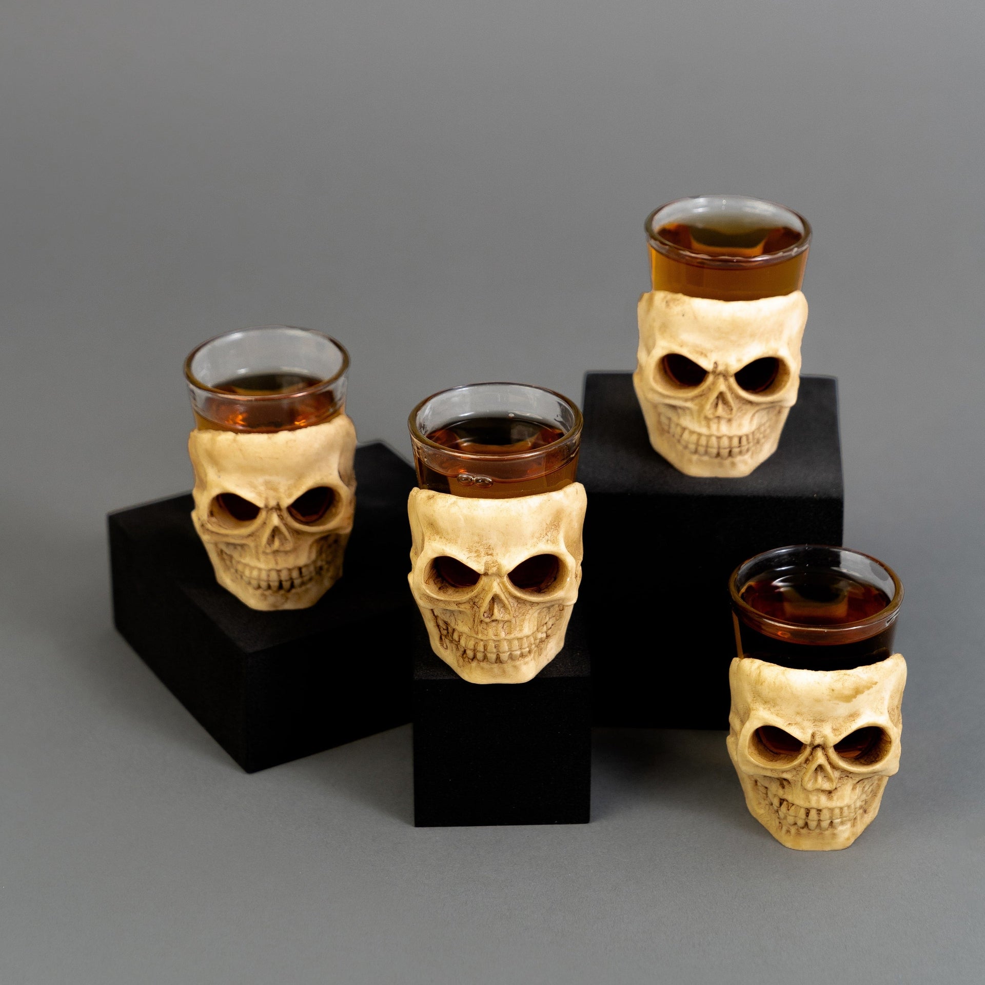 Halloween Skull Shot Glasses Jersey Art Glass