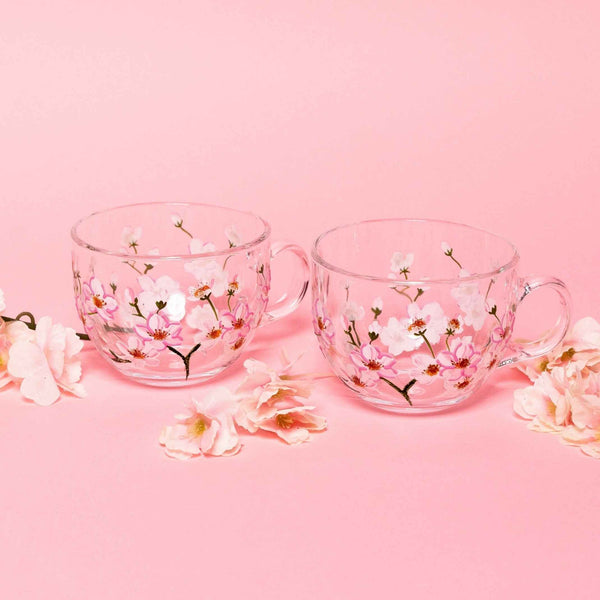 Painted Cherry Blossom Mugs