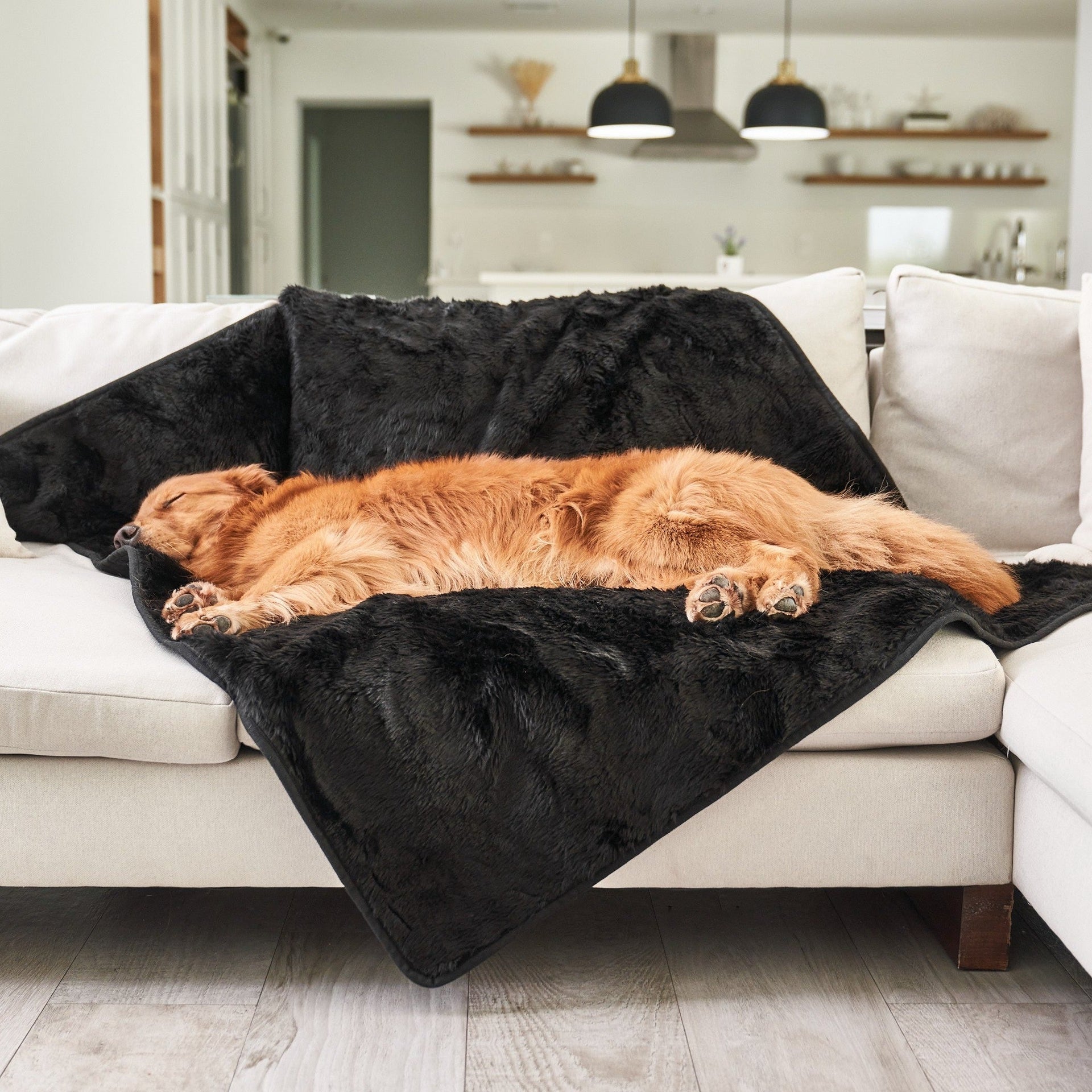 PupProtector™ Summer Short Fur Waterproof Throw Blanket - Midnight Black
