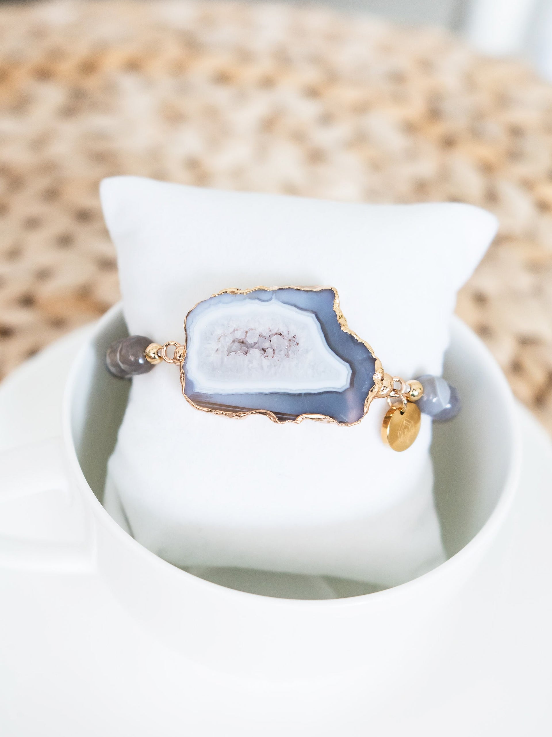 Grey Agate Connector Bracelet