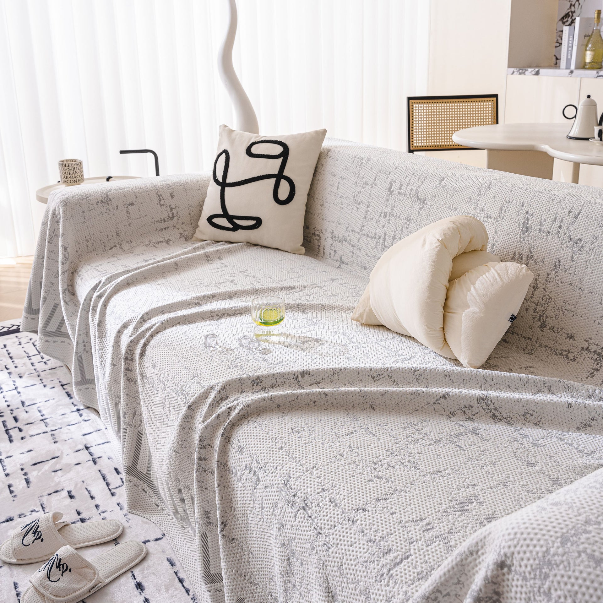 Modern Light Luxury Silky Smooth Couch Throw Protector, Washable Furniture Protector